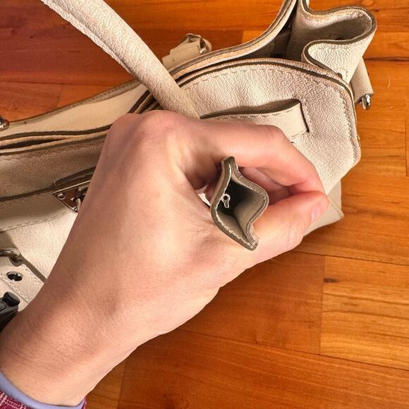 Michael Kors Hamilton Purse bag Cream vanilla ivory pebbles leather - Picture 5 of 10